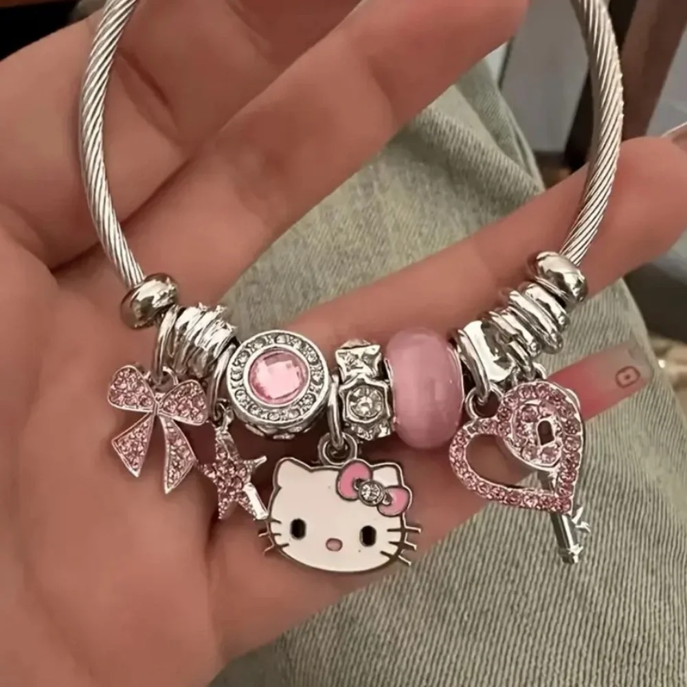 Hello Kitty Charm Bracelet with Pink Accents